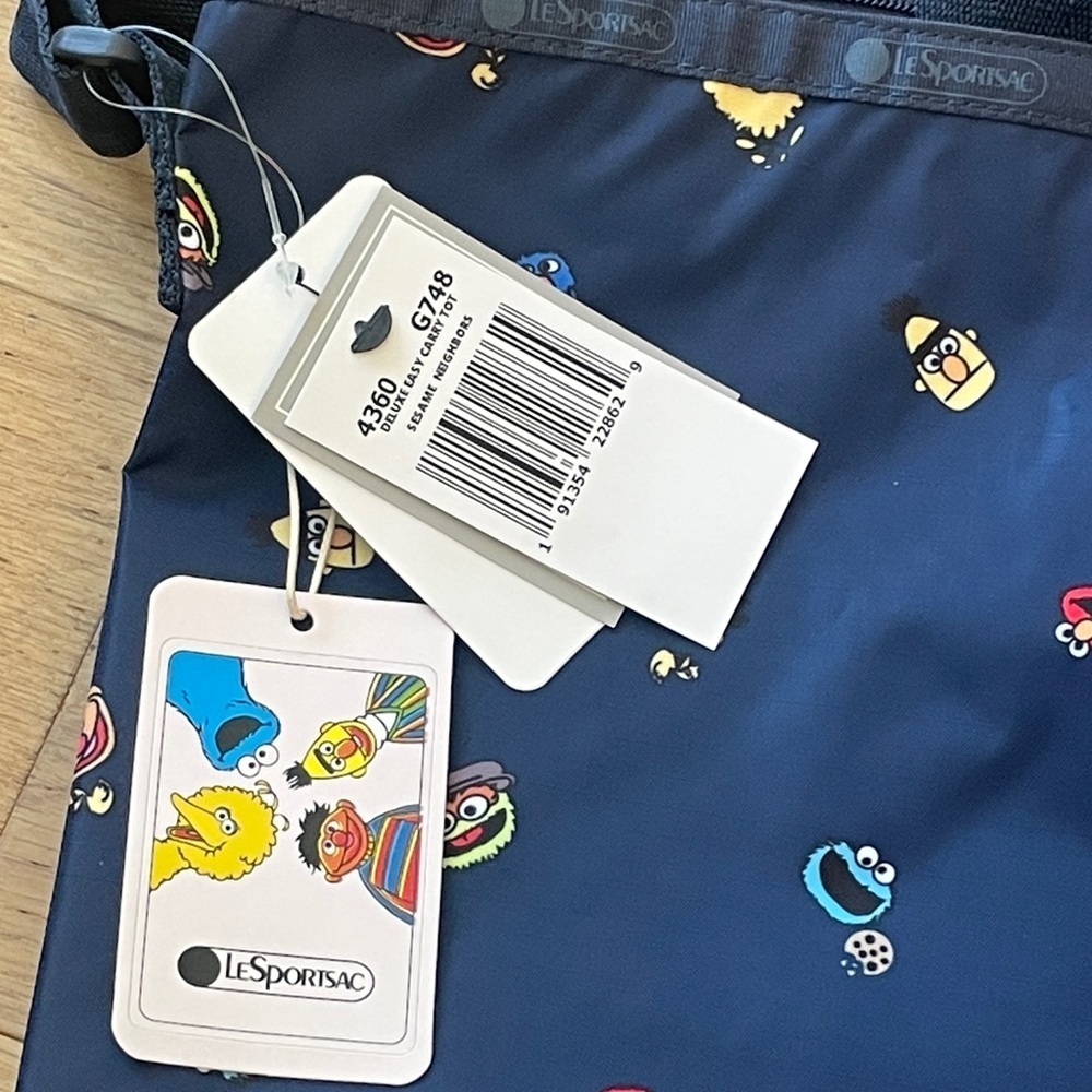 LeSportsac Navy Tote with Sesame Street Characters - Picture 2 of 6